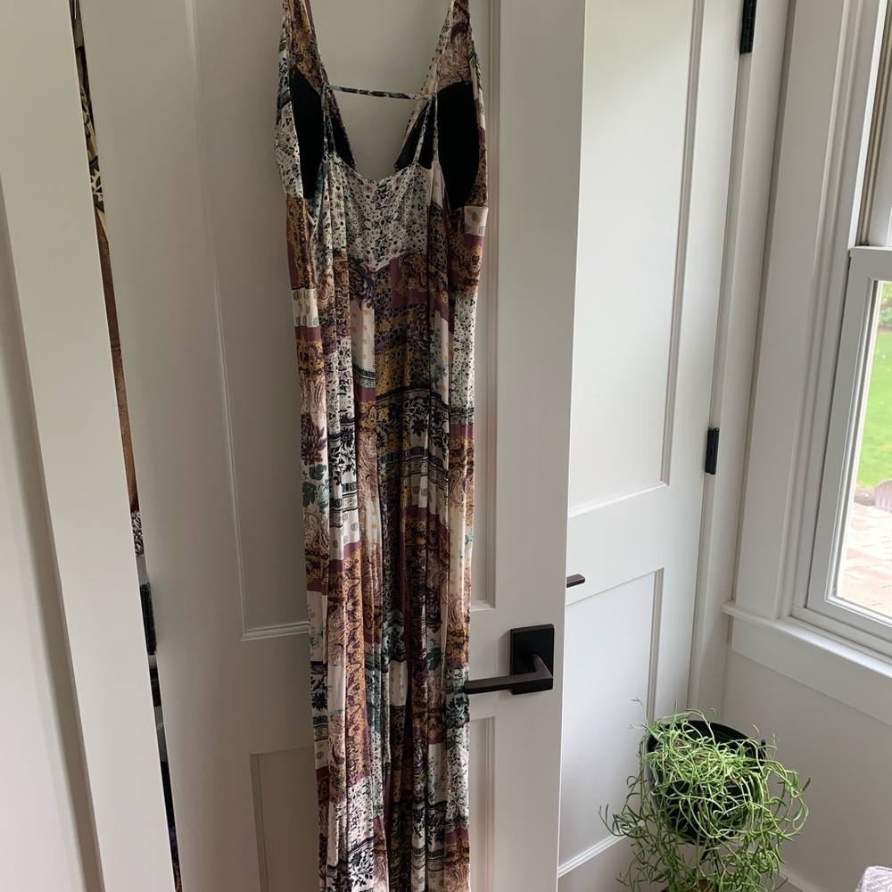 Free People Margarita Patchwork Wide Leg Jumpsuit Size 4 - Picture 7 of 9
